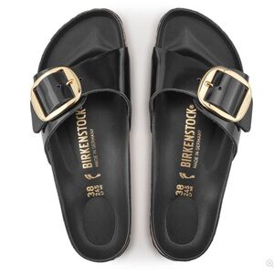 Birkenstock Madrid Big BuckleNatural Leather Patent — NEW